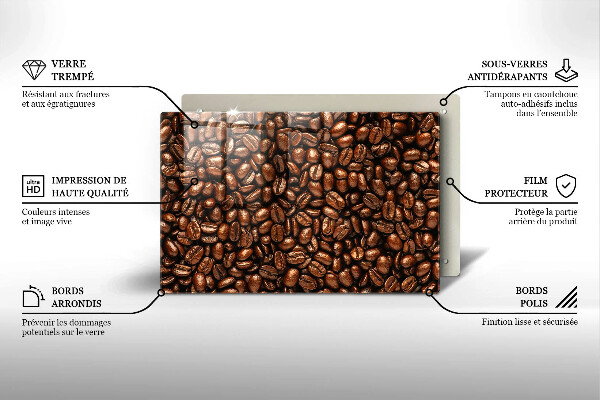 Protection pour plaque de cuisson Grains de café