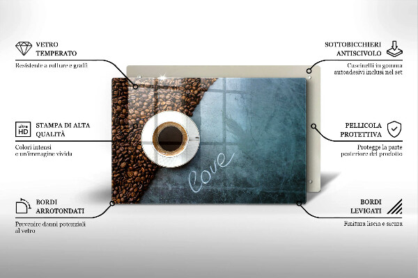 Protection pour plaque de cuisson Grains de café et tasse