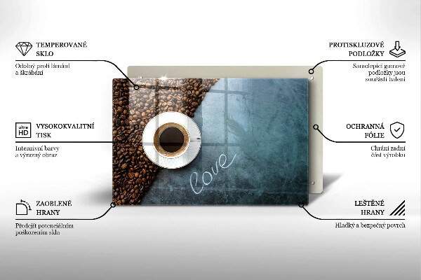 Protection pour plaque de cuisson Grains de café et tasse