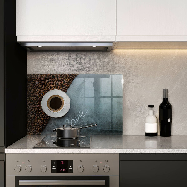 Protection pour plaque de cuisson Grains de café et tasse