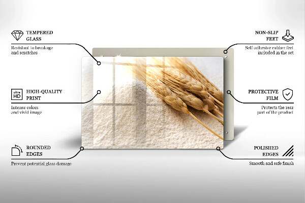 Protection pour plaque de cuisson Farine et épis de céréales