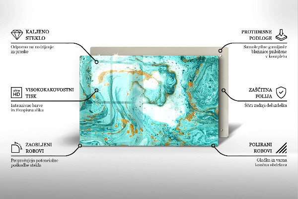 Protection pour plaque de cuisson Abstraction bleue