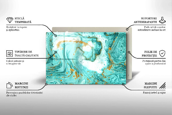 Protection pour plaque de cuisson Abstraction bleue