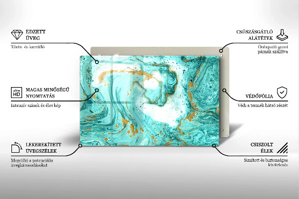 Protection pour plaque de cuisson Abstraction bleue