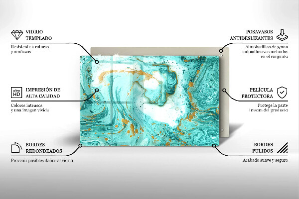 Protection pour plaque de cuisson Abstraction bleue