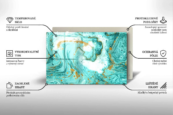 Protection pour plaque de cuisson Abstraction bleue