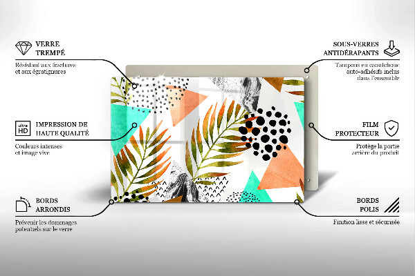 Protège plaque de cuisson Modèle de feuilles de bohème