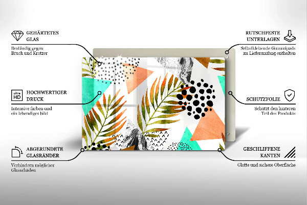 Protège plaque de cuisson Modèle de feuilles de bohème