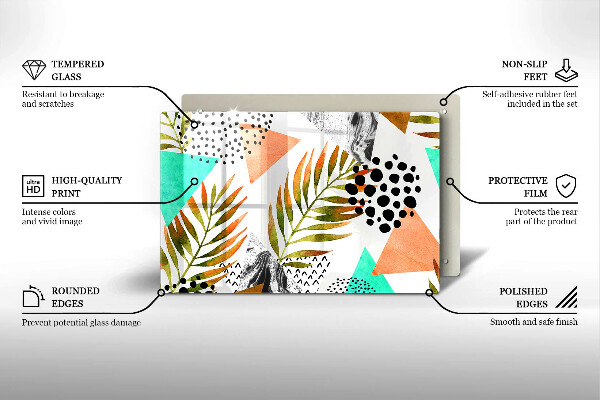 Protège plaque de cuisson Modèle de feuilles de bohème