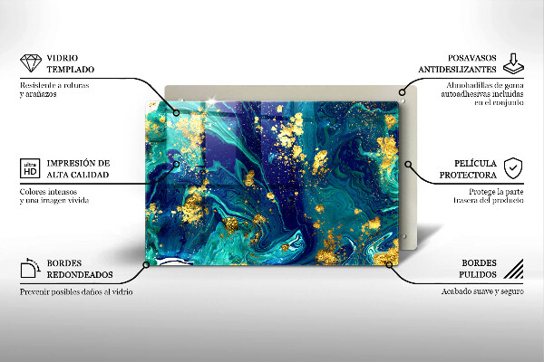 Protège plaque de cuisson Abstraction avec de l'or