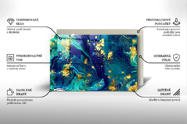 Protège plaque de cuisson Abstraction avec de l'or