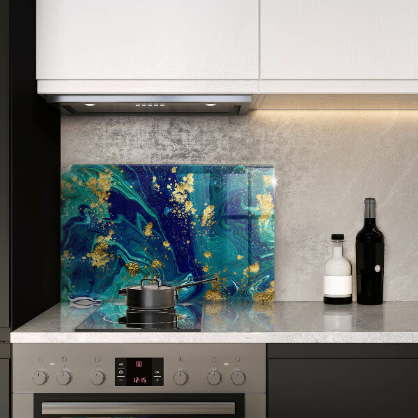 Protège plaque de cuisson Abstraction avec de l'or