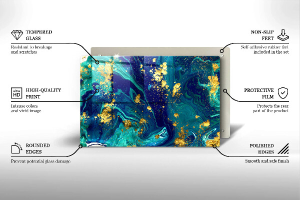 Protège plaque de cuisson Abstraction avec de l'or