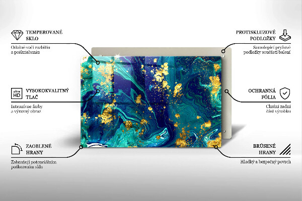 Protège plaque de cuisson Abstraction avec de l'or