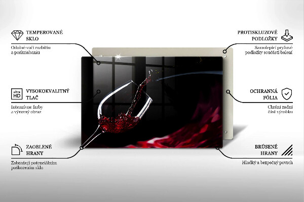 Protège plaque de cuisson Un verre de vin rouge