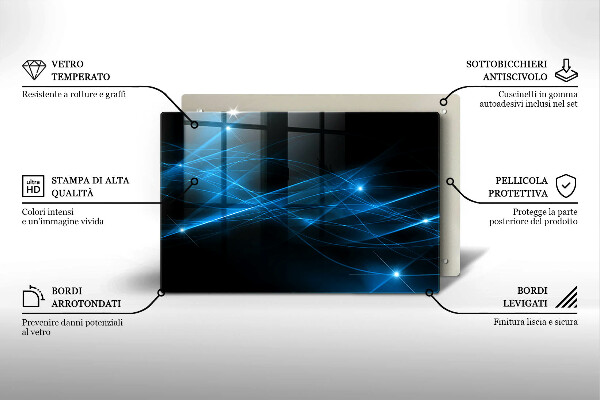 Protège plaque de cuisson Fumée bleue abstraite