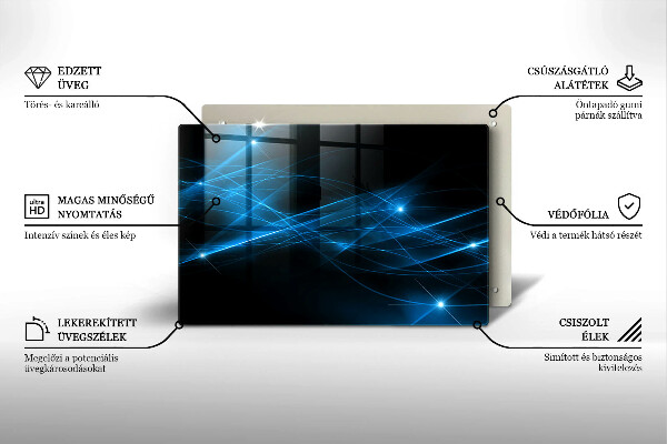 Protège plaque de cuisson Fumée bleue abstraite