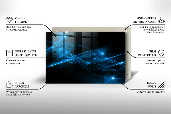 Protège plaque de cuisson Fumée bleue abstraite