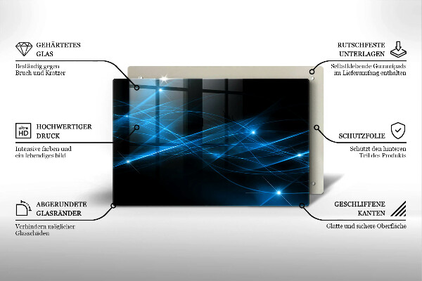 Protège plaque de cuisson Fumée bleue abstraite