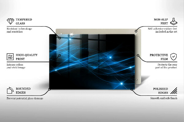 Protège plaque de cuisson Fumée bleue abstraite