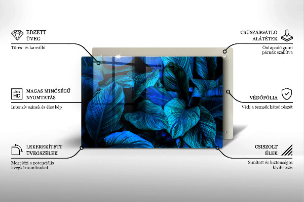 Protège plaque de cuisson Feuilles de végétation de la jungle