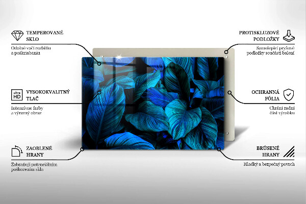 Protège plaque de cuisson Feuilles de végétation de la jungle