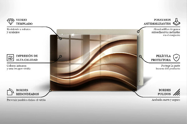 Protège plaque de cuisson Lignes douces d'abstraction