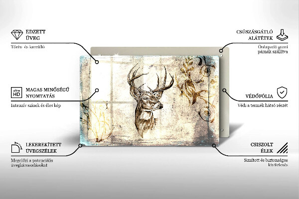 Protège plaque de cuisson Illustration d'animaux de cerf