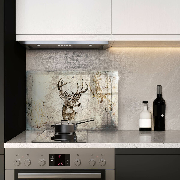 Protège plaque de cuisson Illustration d'animaux de cerf