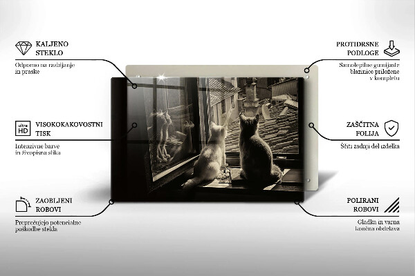 Protège plaque de cuisson Ville et fenêtre des chats