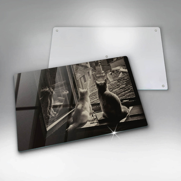 Protège plaque de cuisson Ville et fenêtre des chats