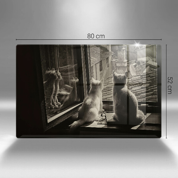 Protège plaque de cuisson Ville et fenêtre des chats