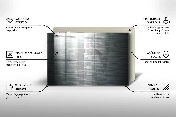 Protège plaque de cuisson Texture métallique