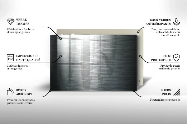 Protège plaque de cuisson Texture métallique
