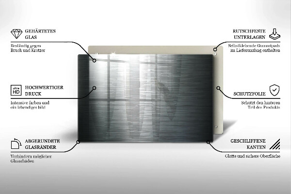 Protège plaque de cuisson Texture métallique