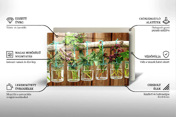 Protège plaque de cuisson Plantes aromatiques vintage