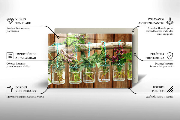 Protège plaque de cuisson Plantes aromatiques vintage