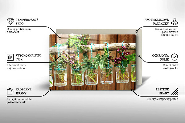 Protège plaque de cuisson Plantes aromatiques vintage