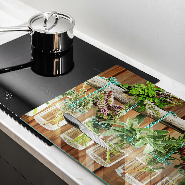 Protège plaque de cuisson Plantes aromatiques vintage