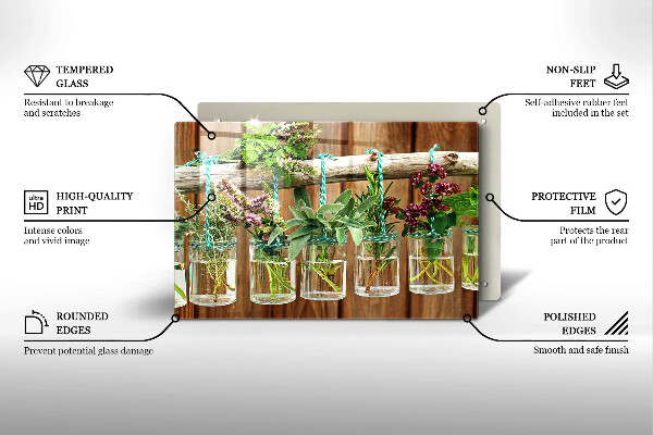 Protège plaque de cuisson Plantes aromatiques vintage