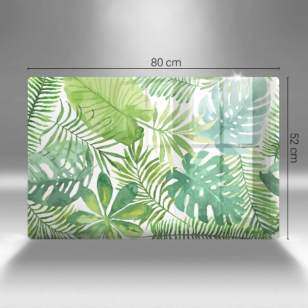 Protège plaque de cuisson Feuilles de boho aquarelle