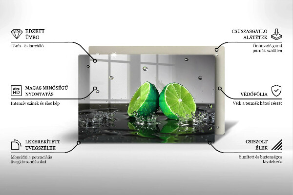 Protège plaque de cuisson Citrons verts juteux et eau