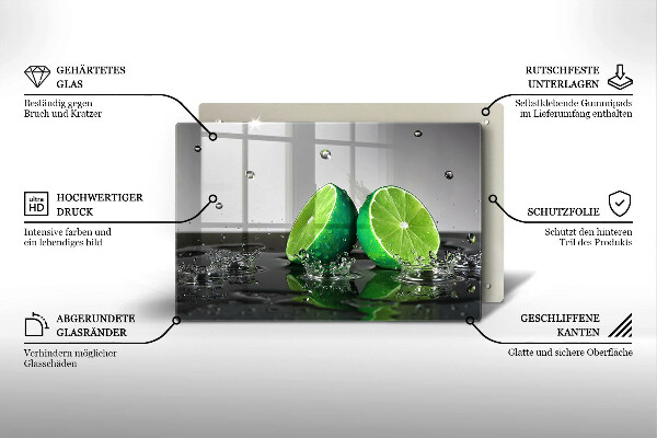 Protège plaque de cuisson Citrons verts juteux et eau
