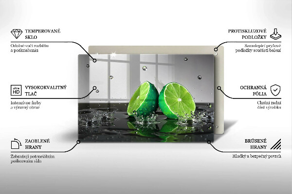Protège plaque de cuisson Citrons verts juteux et eau