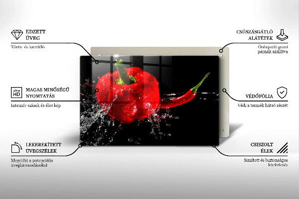 Protège plaque de cuisson Poivrons rouges dans l'eau