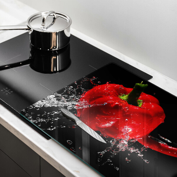 Protège plaque de cuisson Poivrons rouges dans l'eau