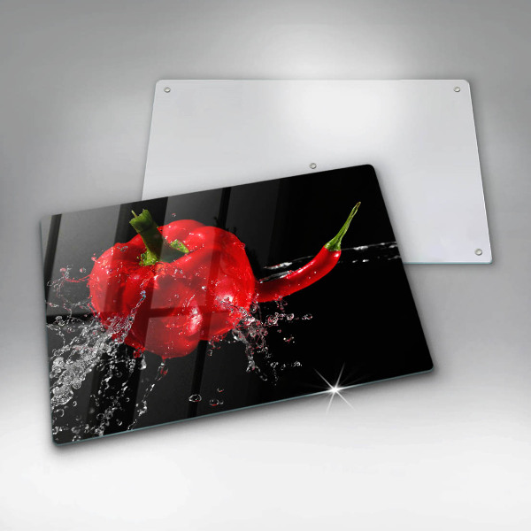 Protège plaque de cuisson Poivrons rouges dans l'eau