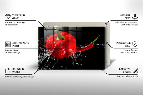 Protège plaque de cuisson Poivrons rouges dans l'eau