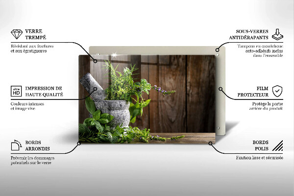 Protège plaque de cuisson Plantes herbes et bois