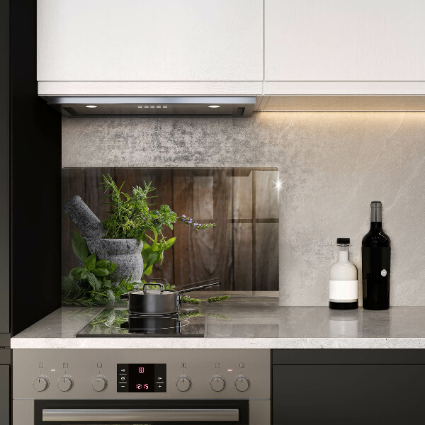 Protège plaque de cuisson Plantes herbes et bois